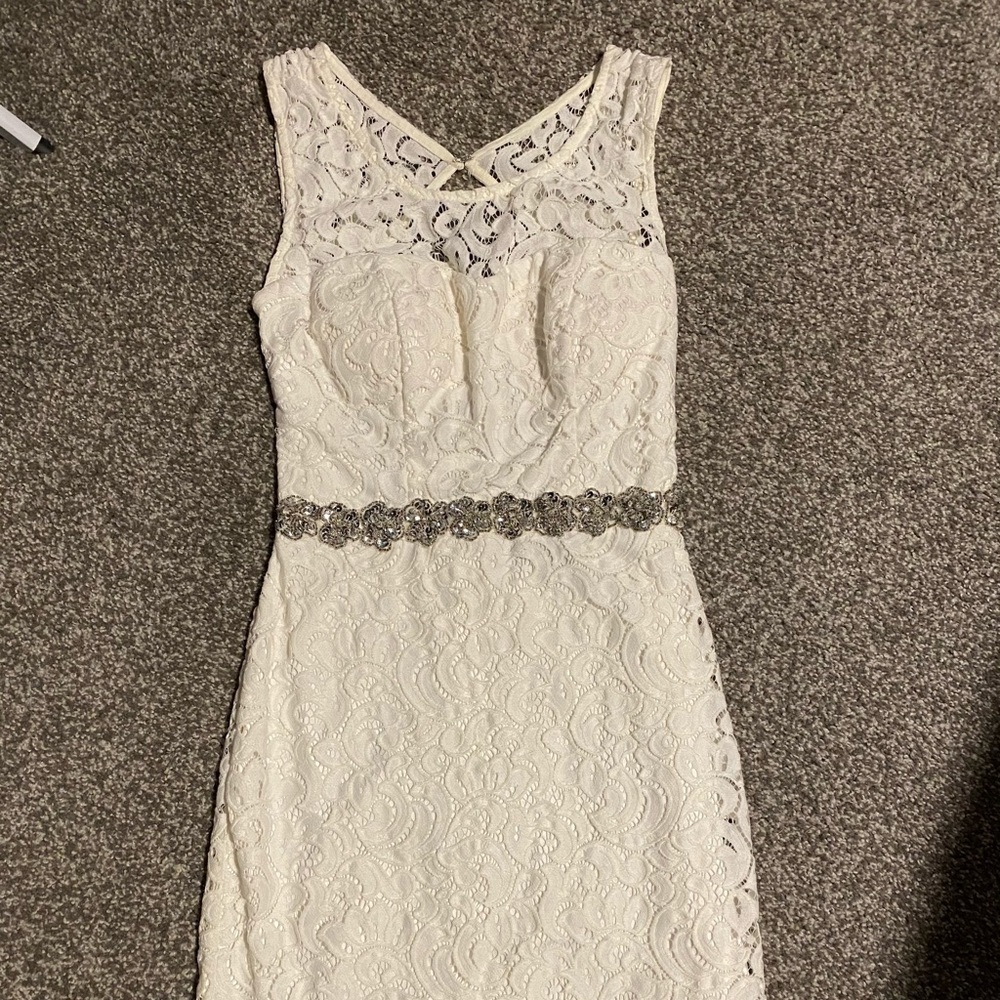 White Lace Mini Dress